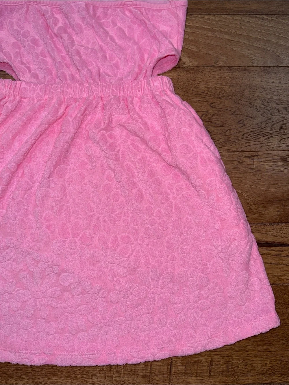 Girls Old Navy Sleeveless Terry Side-Cutout Floral Pink Dress - Size S (6/7)